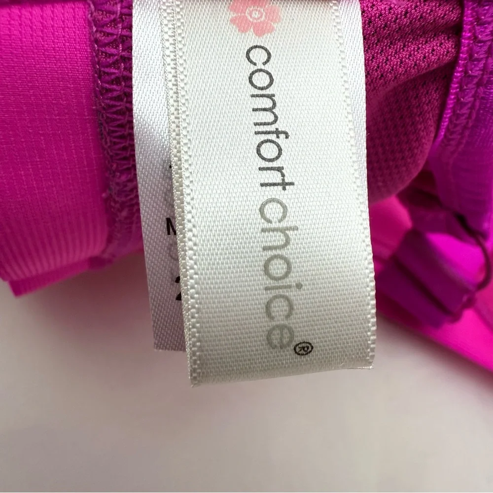 Comfort Choice Sports Bra 44G Pink Gray High Impact Wireless Plus Size